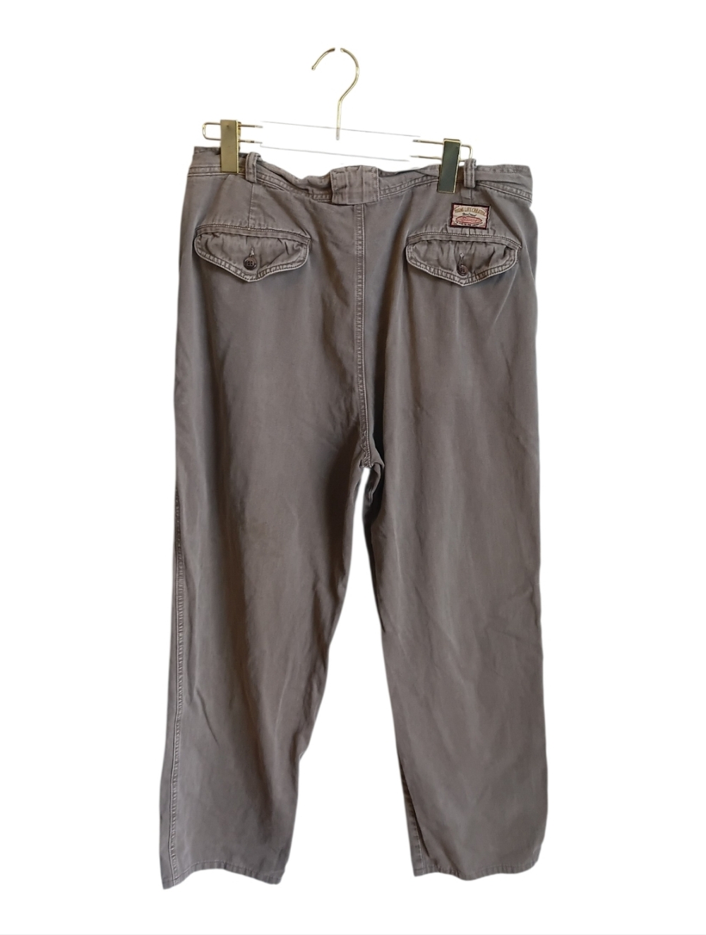 Men's Vintage Y2K Casual Basics Cotton Pants in Taupe Sz 38 Skatecore Baggy